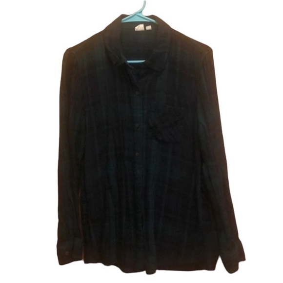 GAP Size Medium Green and Blue Flannel Shirt. - Picture 2 of 8